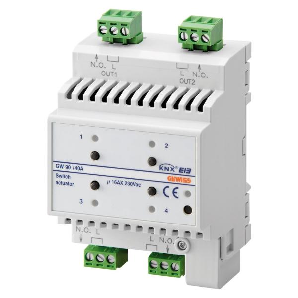 ACCIONADOR KNX DE 16AX 4 MDULOS DIN 4 CANALES PARA CARGOS GENRICOS