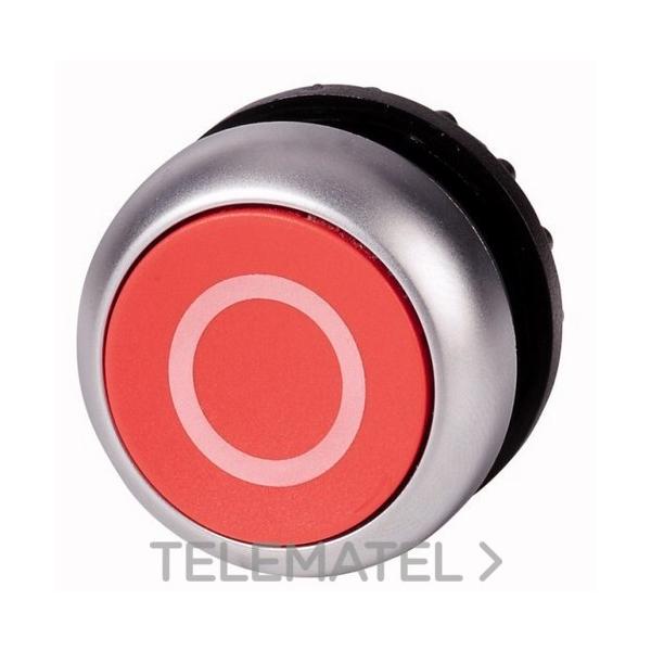 PULSADOR RASANTE M22-D-R-X0 CON RETORNO 0 ROJO