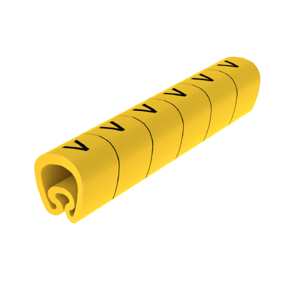 Señalizadores precortados V 7-18 mm Unex en PVC plastificado color amarillo