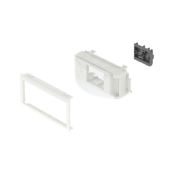 Adaptador de mecanismo Raíl DIN en tapas de 65 mm Unex en U24X color blanco