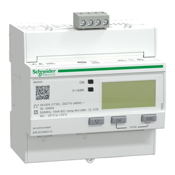 Contador de energía iEM3555 3F Bobina Rogowski ModBus 1E/S digital Multitarifa