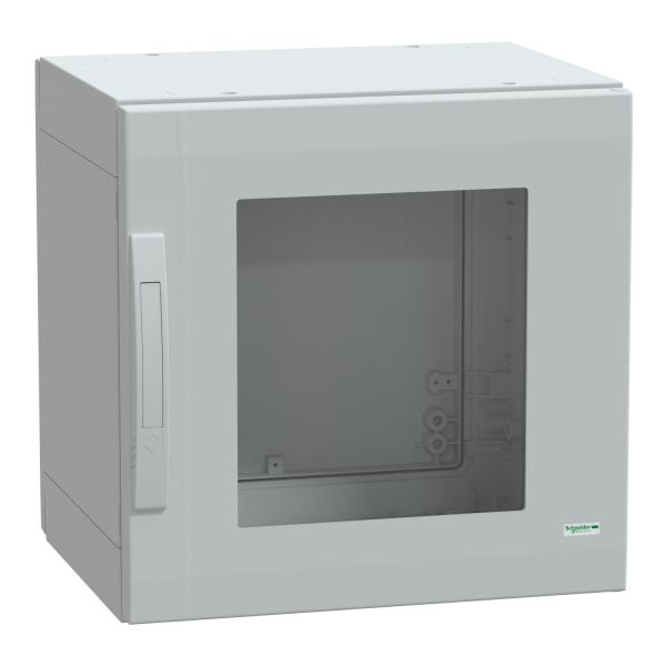 Armario de poliéster, PanelSeT PLA, completamente cerrado 500x500x420 IP65 ,puerta de cristal