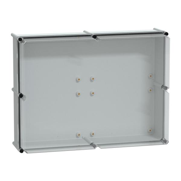 Caja modular aislante PanelSeT PLS, cuerpo poliéster, tapa transparente IP66 54x72x23cm
