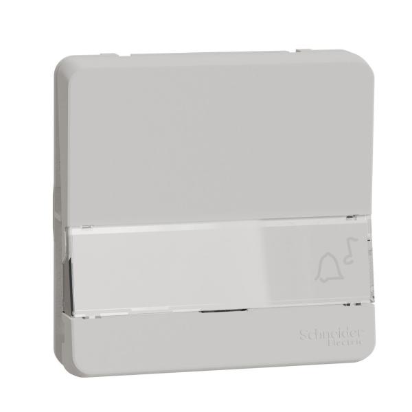 PULSADOR CON PORTAETIQUETA DE LA GAMA MUREVA STYL BLANCO