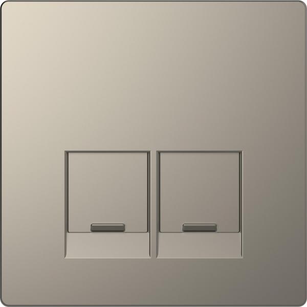 TAPA PARA TOMA DOBLE TIPO RJ45 D-LIFE EN COLOR NÍQUEL