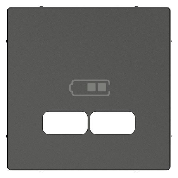 TAPA PARA TOMA DE CARGADOR DOBLE TIPO USB 2100mA EN COLOR ANTRACITA D-LIFE