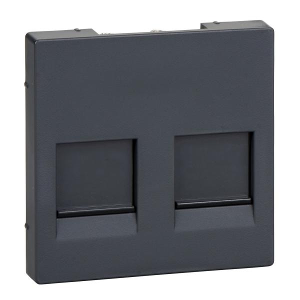 TAPA KEYSTONE RJ45 DOBLE ANTRACITA