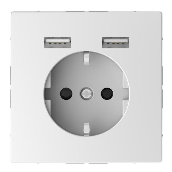 SCHUKO + 2 CARGADOR USB 2,4A D-LIFE ÁRTICO