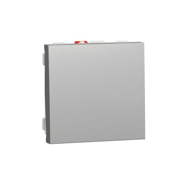 PULSADOR 2 MÓDULOS SÍMBOLO LUZ ALUMINIO