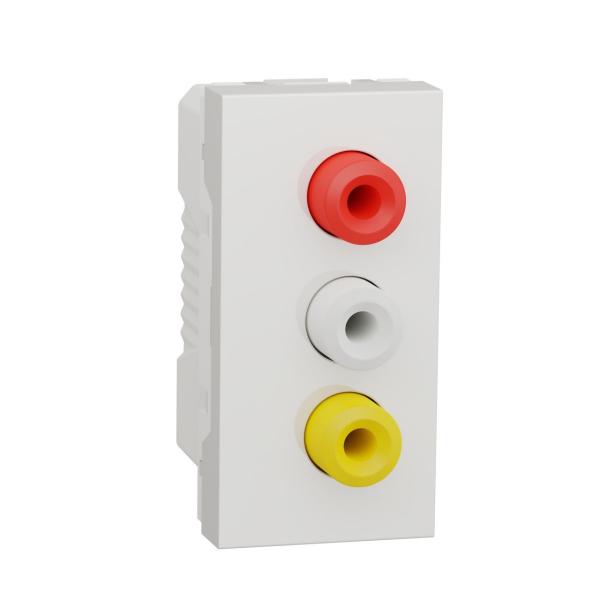 TOMA AUDIO-VIDEO 3 RCA 1 MODULO POLAR