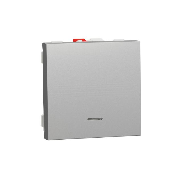 PULSADOR 2 MÓDULOS LED LOCALIZACIÓN ALUMINIO