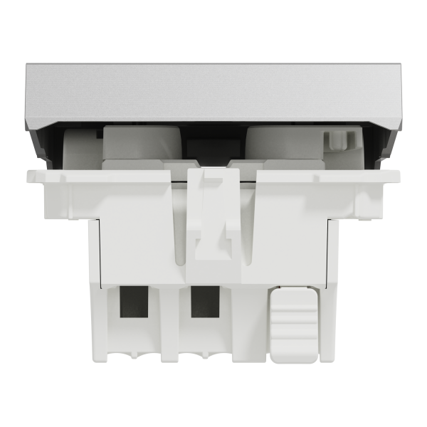 New Unica Pulsador 2 mod LED localizacion Aluminio