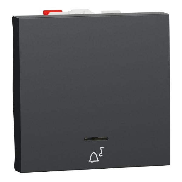 New Unica Pulsador 2 mod Timbre LED localiz Antrac