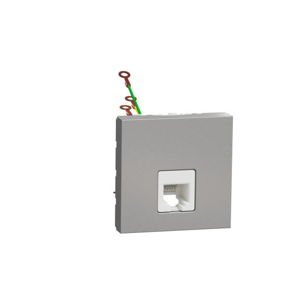 TOMA TELFONO RJ12 2 MDULOS ALUMINIO
