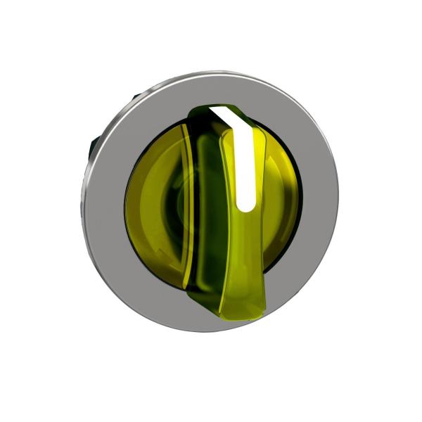 CABEZA SELECTOR LUMINOSO XB4 MONTAJE ENRASADO AMARILLA 3 POSICIONES FIJAS
