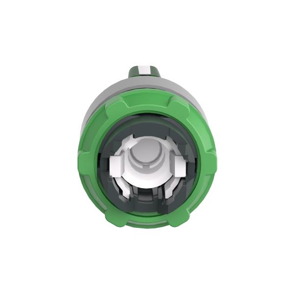 Cabeza selector luminoso verde 3 posiciones   fijas  color gris