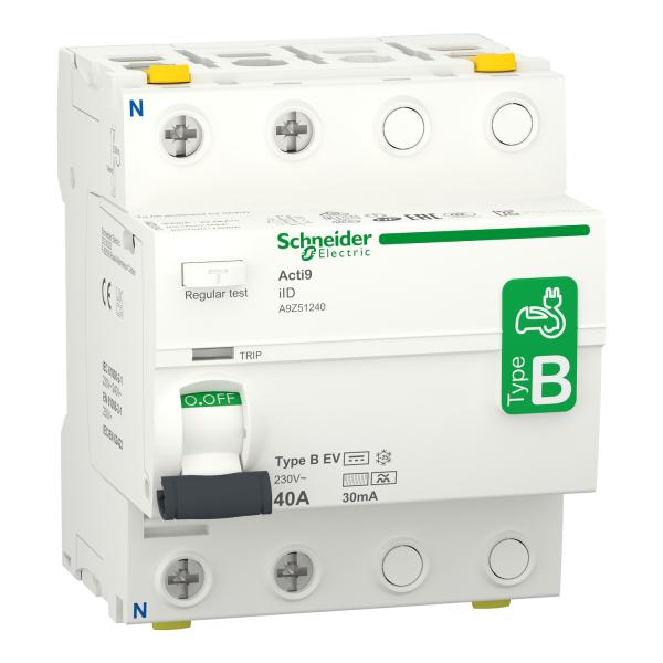 Acti9 iID - Disyuntor de corriente residual - 2P - 40A - 30mA - tipo B EV