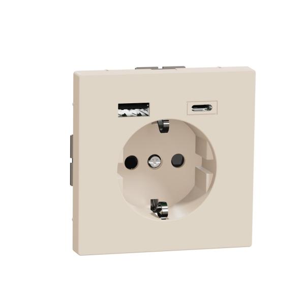 TOMA SCHUKO DOBLE USB A+C D-LIFE SAHARA