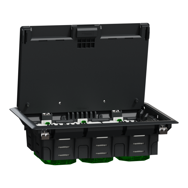 Unica system, Caja de suelo L, plástico, IP24, 6 módulos