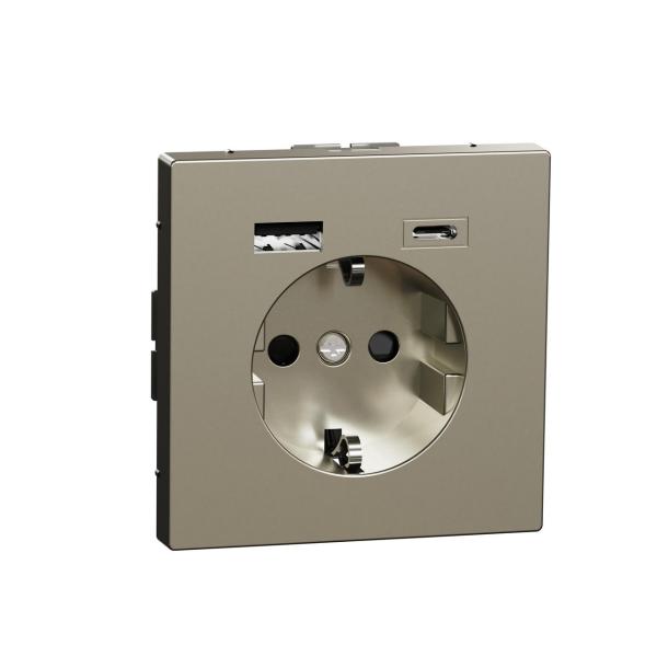 TOMA CHUKO DOBLE USB A+C D-LIFE NIQUEL