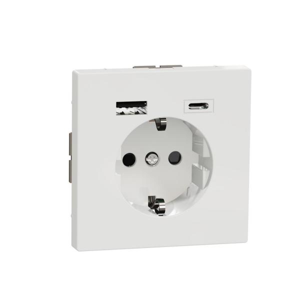 TOMA SCHUKO DOBLE USB A+C D-LIFE ÁRTICO