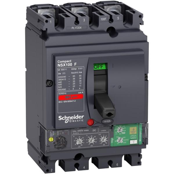 INTERRUPTOR AUTOMÁTICO NSX100 3P 36k MICROLOGIC 4.2 VIGI 40A