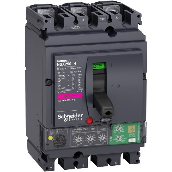 INTERRUPTOR AUTOMÁTICO NSX250 3P 70k MICROLOGIC 4.2 VIGI 160A