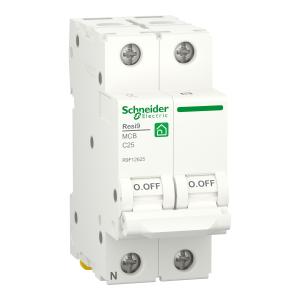 Interruptor Magnetotérmico; Resi9; 1P+N; 25 A; 6000 A; 230 V