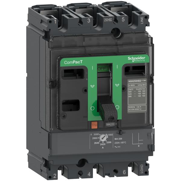 Interruptor automatico ComPacT NSX100N 50kA AC 3P3R 100A MA