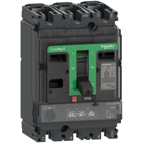 Interruptor automatico ComPacT NSX250N 50kA AC 3P3R 250A Micrologic 2.2
