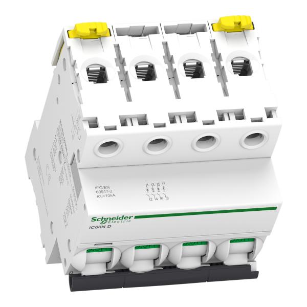 Interruptor magnetotérmico; Acti9 iC60N; 4P; 20 A; curva D; 6000 A/10 kA