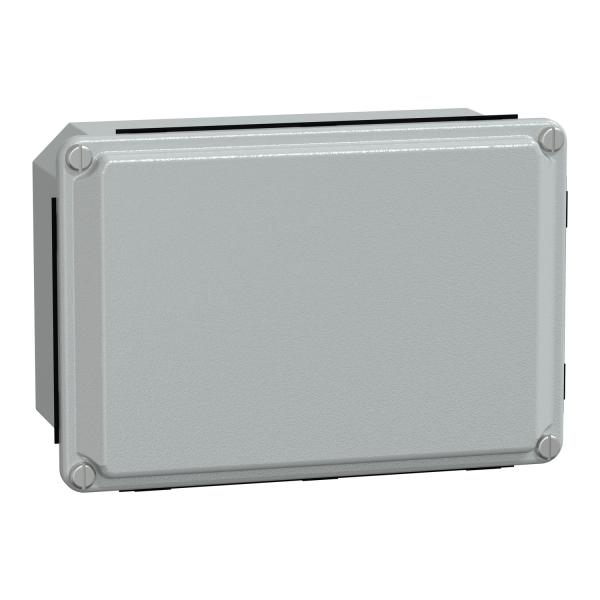 Caja industrial metálica - tapa baja- Alt155xAnch105xProf61 - IP55 - gris RAL 7035