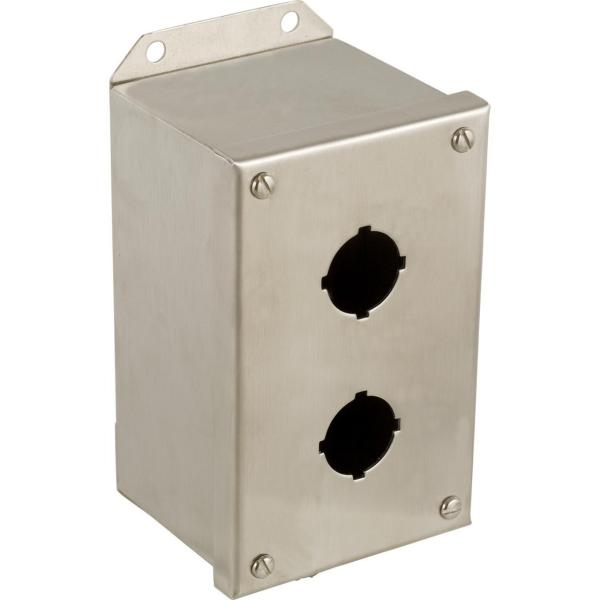 CAJA INOXIDABLE CON 2 TALADROS