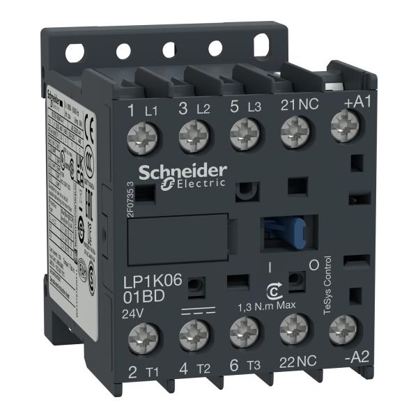 Contactor TeSys K - 3P(3 NA) - AC-3 - <= 440 V 12 A - 24 V bobina CC