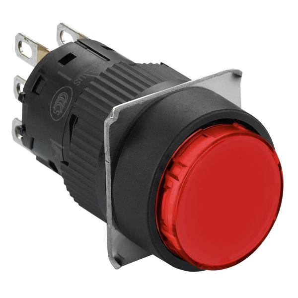 PULSADOR REDONDO LUMINOSO ROJO 24V 1 NA/NC
