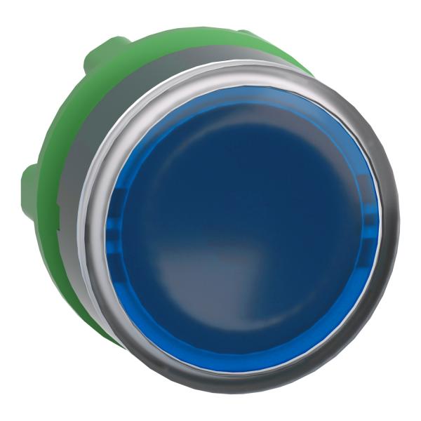 Cabeza pulsador rasante transparente azul