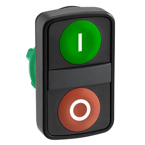 CABEZA PULSADOR DOBLE PLSTICO BLANCO / VERDE-I / BLANCO / rojo-0