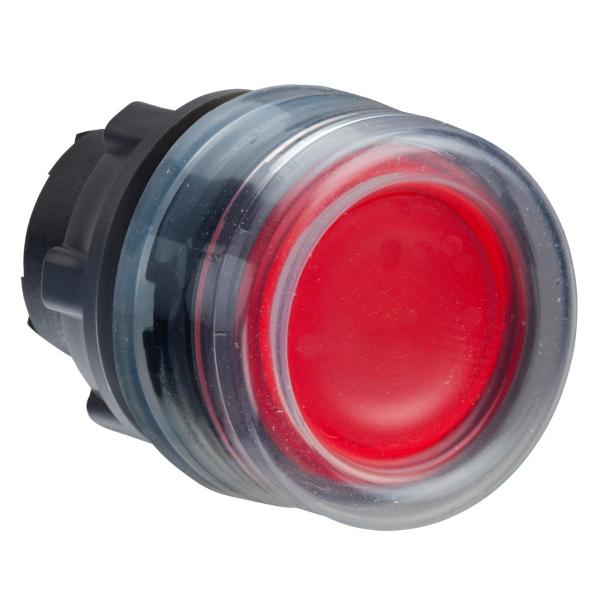 CABEZA PULSADOR LUMINOSO DIMETRO 22 RASANTE CAPUCHN ROJA