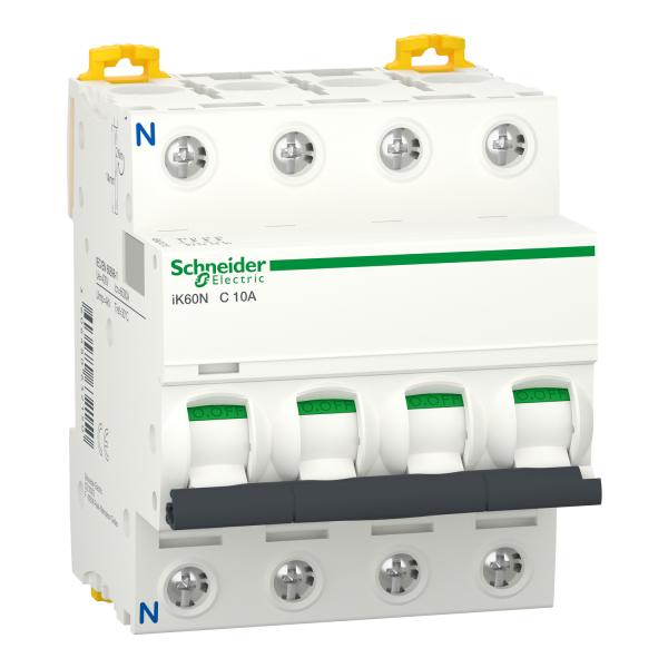 Interruptor magnetotérmico; Acti9 iK60N; 3P+N; 10 A; curva C; 6000 A