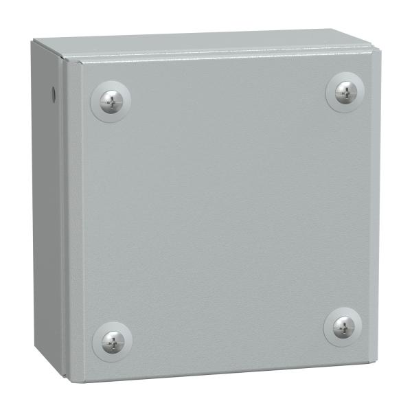 Caja Industrial de acero con puerta ciega, PanelSeT SBM,  H150xW150xD80 IP66 IK10 RAL 7035