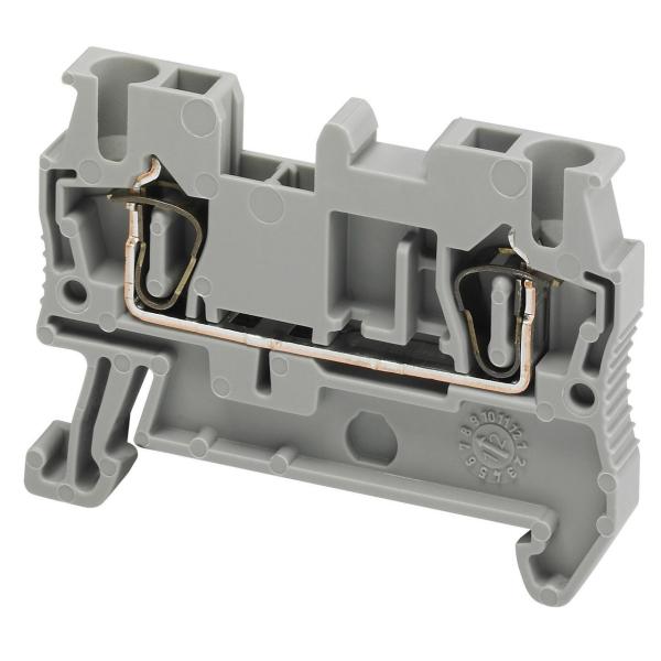 BORNE CONEXIÓN RESORTE 2 PUNTOS 2,5mm² GRIS