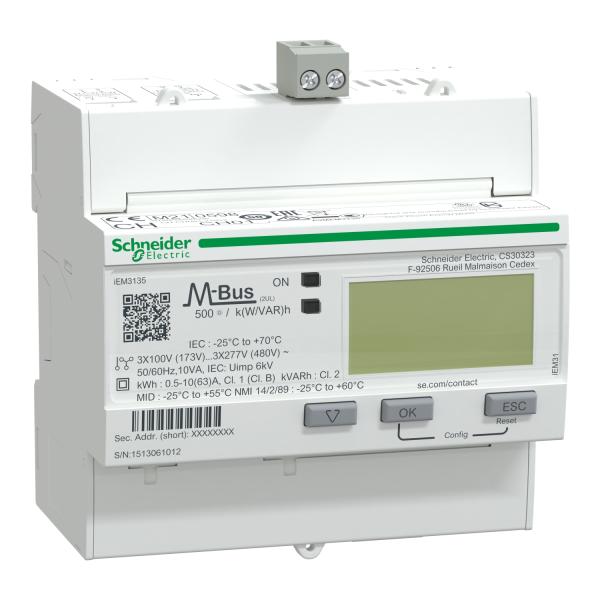 Contador de energía iEM3135 3F 63A Mbus 1E/S digital Multitarifa MID