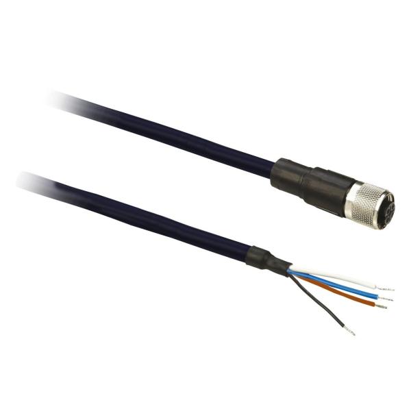 CONECTOR PRECABLEADO PUR HEMBRA RECTO CABLE APANTALLADO M12 5m