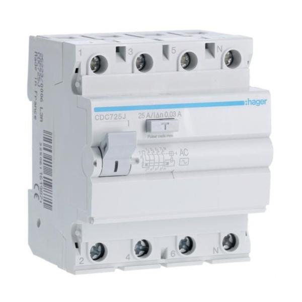 INTERRUPTOR DIFERENCIAL 4P 25A 30mA AC