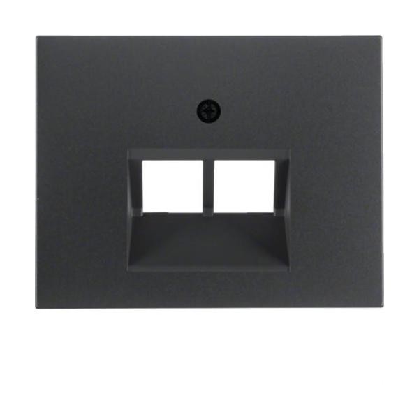 PLACA CENTRAL PARA CONECTOR DOBLE K1 ANTRACITA