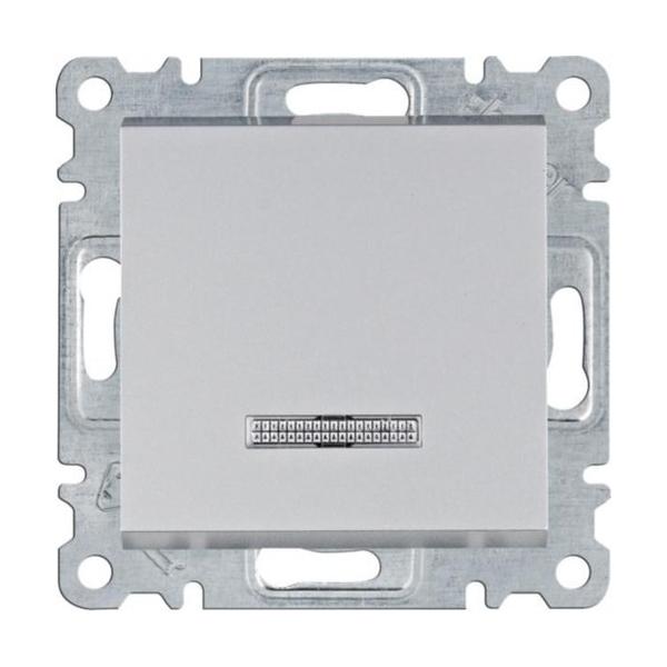 CONMUTADOR CON INDICADOR LUMINOSO LUMINA PLATA