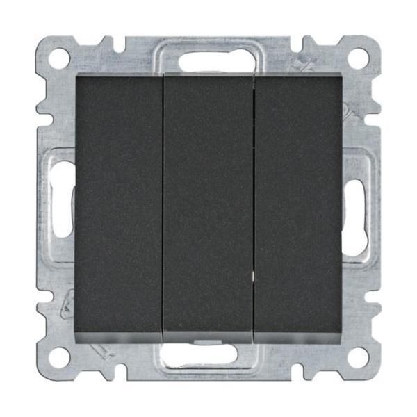 INTERRUPTOR TRIPLE LUMINA NEGRO