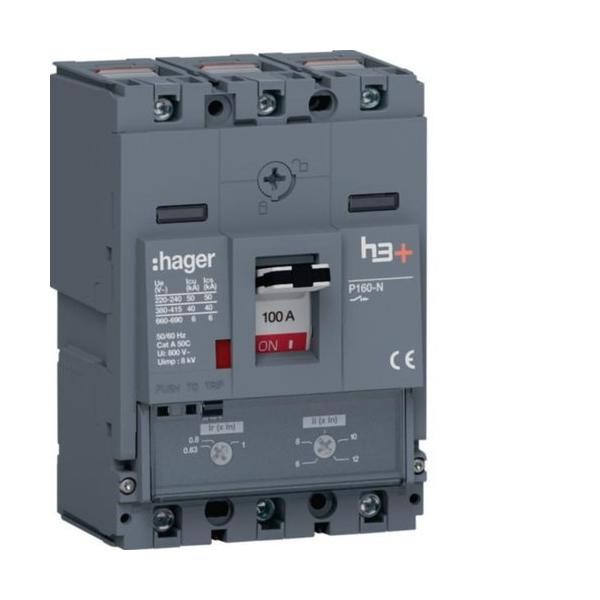 INTERRUPTOR AUTOMTICO CAJA MOLDEADA h3+ P160 3P3D 100A 40kA REL TM