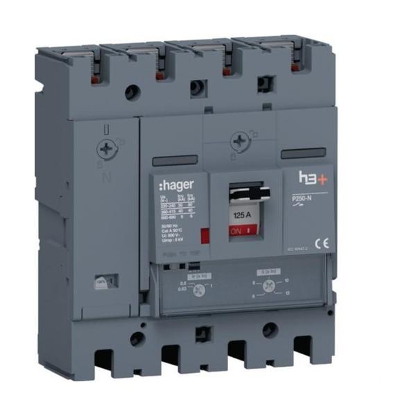 INTERRUPTOR AUTOMTICO CAJA MOLDEADA h3+ P250 4PN0-100% 125A 40kA REL TM