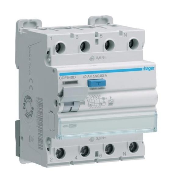 INTERRUPTOR DIFERENCIAL 4P 40A 30mA TIPO F